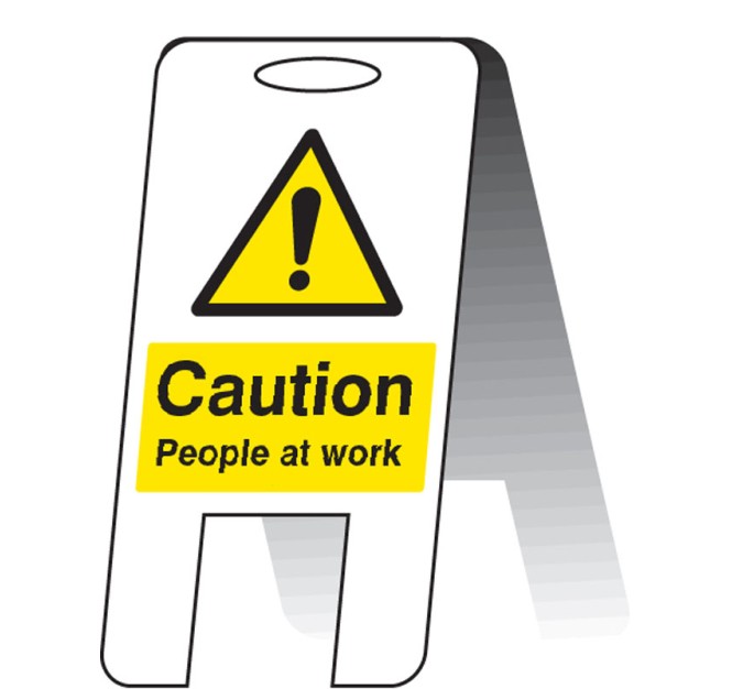 Caution - People at Work - Lightweight Self Standing Sign
