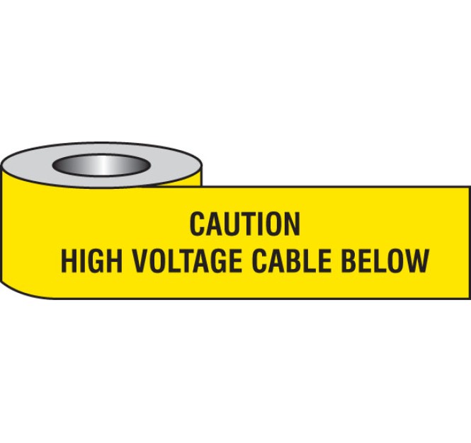 Caution - High Voltage Cable Below - Underground Tape