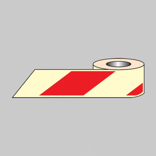 Red & White Photoluminescent Tape (Glow in the Dark)