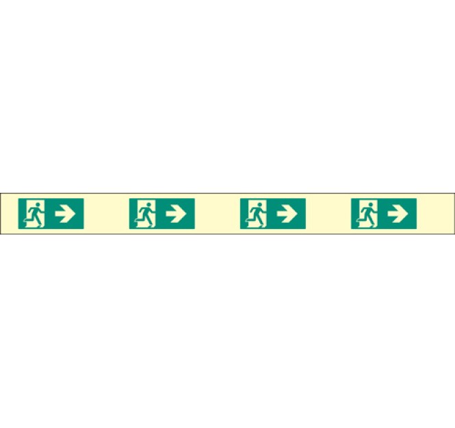 Fire Exit Marking Strip - Right - Photoluminescent