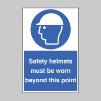 Safety Helmets Must be Worn Beyond this Point