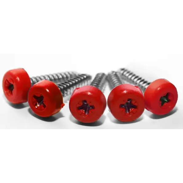 Red Poly Top Screws (Pack of 12)