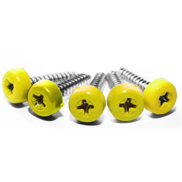 Yellow Poly Top Screws (Pack 12)