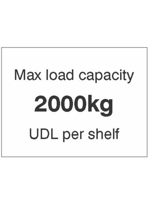 Max load Capacity 2000kg UDL Per Shelf