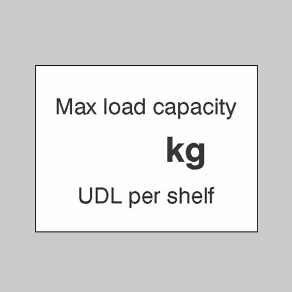 Max load Capacity ___kg UDL Per Shelf