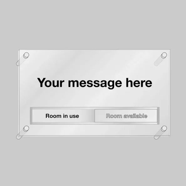 Custom Acrylic Sign with Stand off Locators and Slider