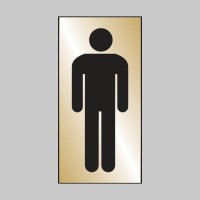 Gents Symbol - Engraved - Aluminium / Brass Effect