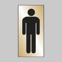 Gents Symbol - Engraved - Aluminium / Brass Effect Gents Symbol - Engraved - Aluminium / Brass Effect