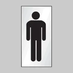 Gents Symbol - Engraved - Aluminium / Brass Effect