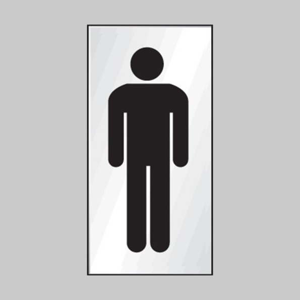 Gents Symbol - Engraved - Aluminium / Brass Effect