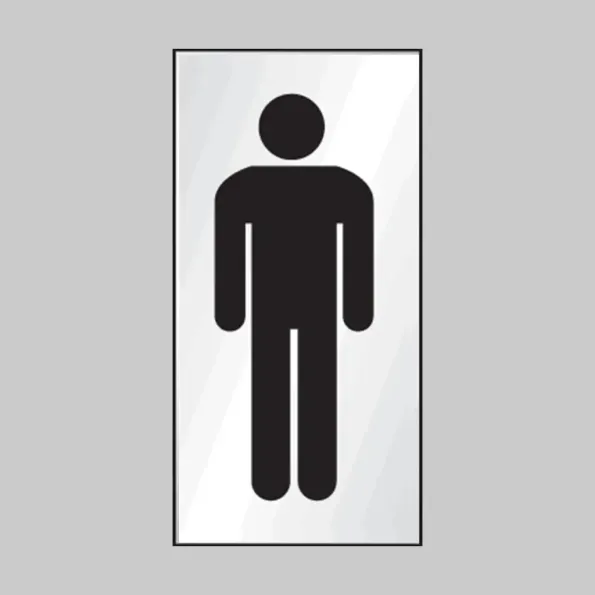 Gents Symbol - Engraved - Aluminium / Brass Effect Gents Symbol - Engraved - Aluminium / Brass Effect