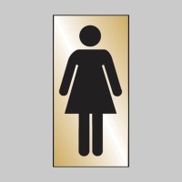 Ladies Symbol - Engraved - Aluminium / Brass Effect