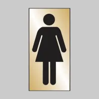 Ladies Symbol - Engraved - Aluminium / Brass Effect Ladies Symbol - Engraved - Aluminium / Brass Effect