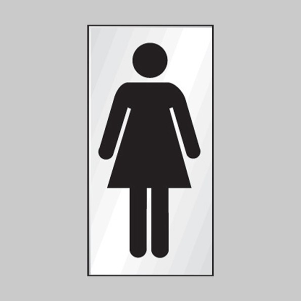 Ladies Symbol - Engraved - Aluminium / Brass Effect