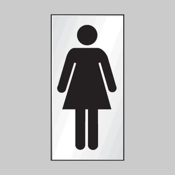 Ladies Symbol - Engraved - Aluminium / Brass Effect Ladies Symbol - Engraved - Aluminium / Brass Effect