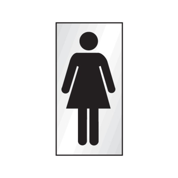 Dames Sign Ladies Symbol - Engraved Aluminium Effect