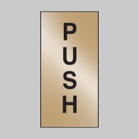Push - Engraved - Aluminium / Brass Effect