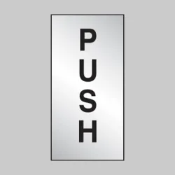 Push - Engraved - Aluminium / Brass Effect