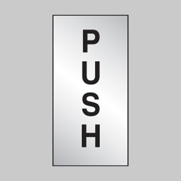 Push - Engraved - Aluminium / Brass Effect