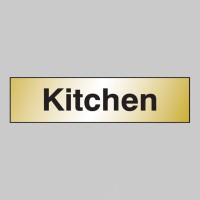 Kitchen Sign - Engraved - Aluminium / Brass Effect