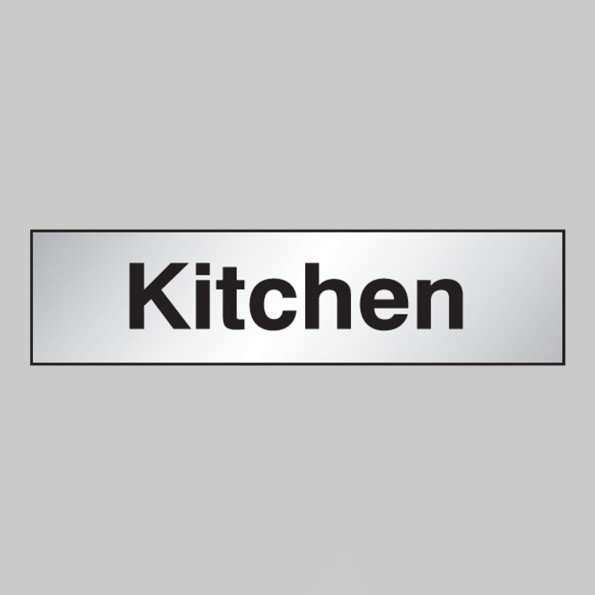 Kitchen Sign - Engraved - Aluminium / Brass Effect