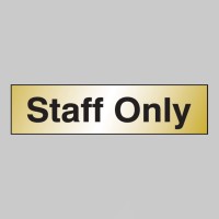 Staff Only - Engraved - Aluminium / Brass Effect