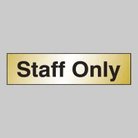 Staff Only - Engraved - Aluminium / Brass Effect Staff Only - Engraved - Aluminium / Brass Effect
