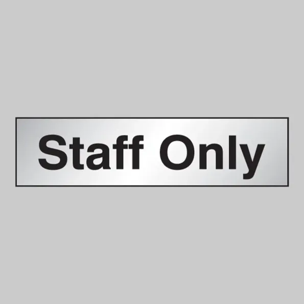 Staff Only - Engraved - Aluminium / Brass Effect Staff Only - Engraved - Aluminium / Brass Effect