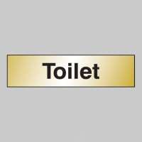 Toilet - Engraved - Aluminium / Brass Effect 