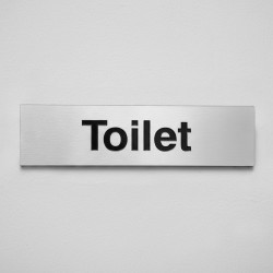 Toilet - Engraved - Aluminium / Brass Effect 