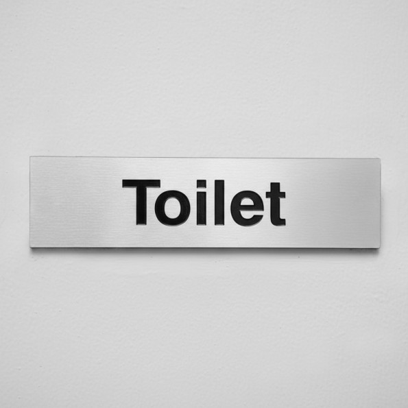 Toilet - Engraved - Aluminium / Brass Effect 