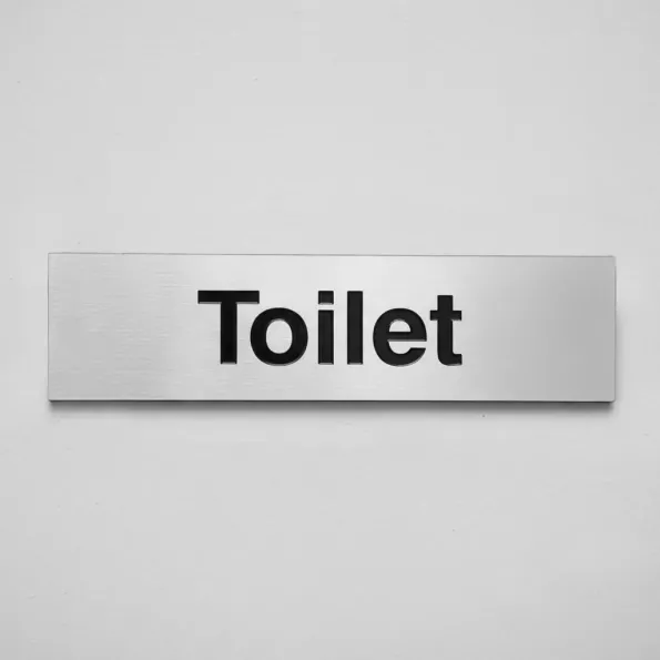 Toilet - Engraved - Aluminium / Brass Effect Toilet - Engraved - Aluminium / Brass Effect