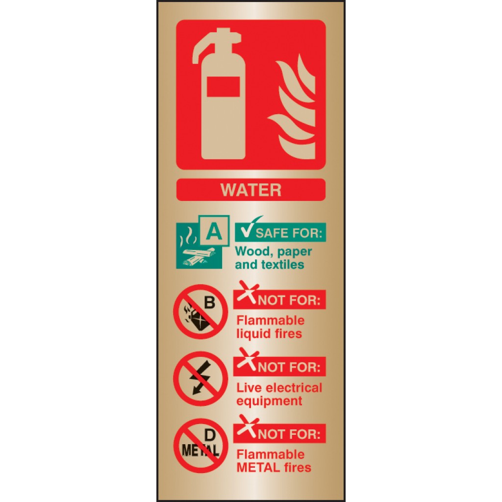 Water Extiguers Sign Water Extinguisher Identification