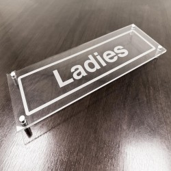 Ladies - Clear Acrylic Visual Impact Sign with Stand-off Locators