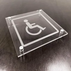 Disabled Symbol - Clear Acrylic Visual Impact Sign with Stand-off Locators