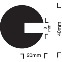 Impact Protection - Semi-Circular 40 / 40 / 8 - Push On Impact Protection - Semi-Circular 40 / 40 / 8 - Push On