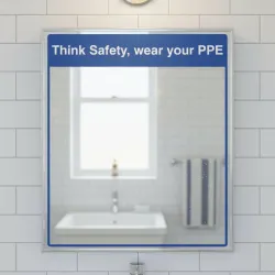 Mirror Message - Think Safety, Wear your PPE