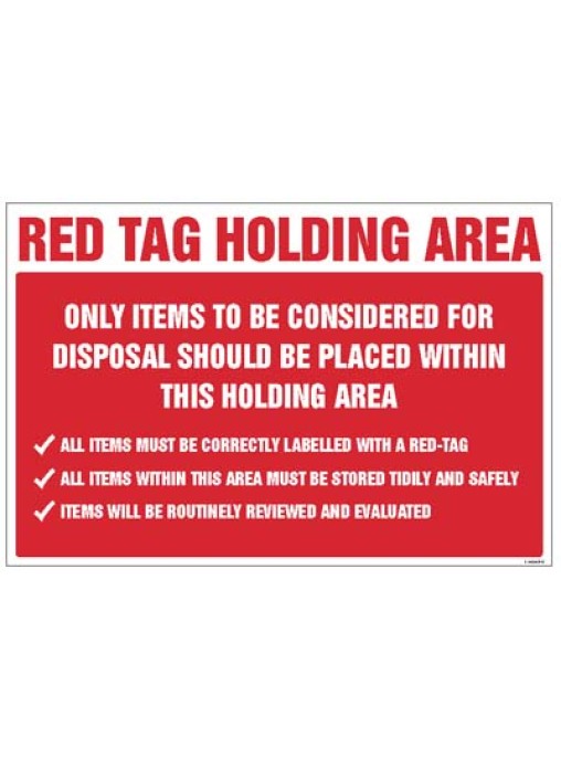 Red Tag Holding Area Items for Disposal