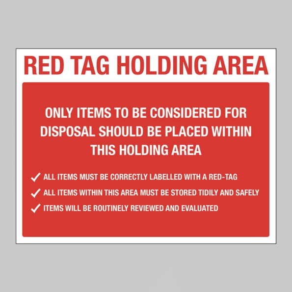 Red Tag Holding Area Items for Disposal