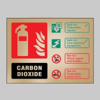CO2 Carbon Dioxide Fire Extinguisher Identification Sign