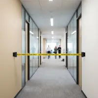 Retractable Wall Mounted Barrier - 3m - Wording