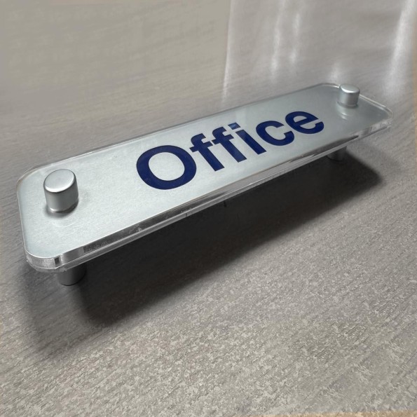 Office - Aluminium Visual Impact Sign with Stand-off Locators