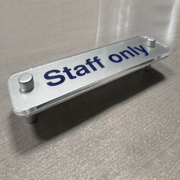 Staff Only - Aluminium Visual Impact Sign with Stand-off Locators