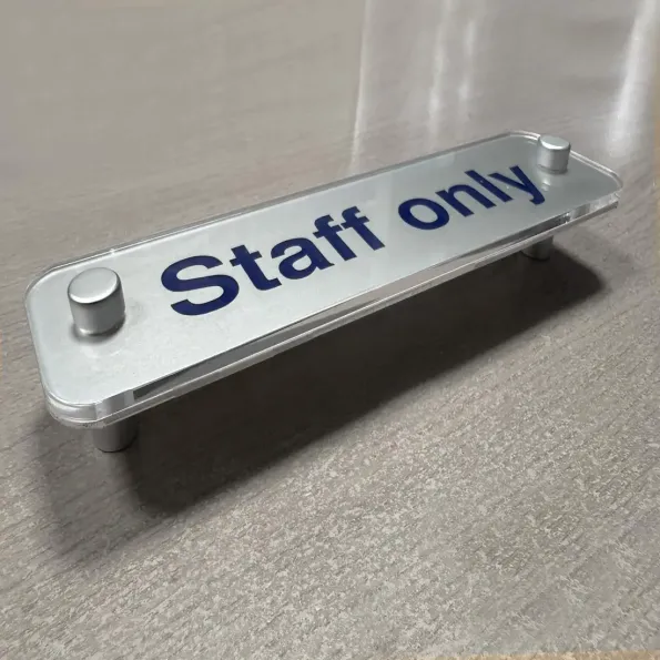 Staff Only - Aluminium Visual Impact Sign with Stand-off Locators Staff Only - Aluminium Visual Impact Sign with Stand-off Locators