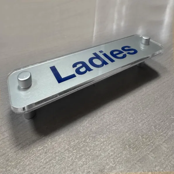 Ladies - Aluminium Visual Impact Sign with Stand-off Locators Ladies - Aluminium Visual Impact Sign with Stand-off Locators