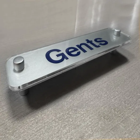 Gents - Aluminium Visual Impact Sign with Stand-off Locators Gents - Aluminium Visual Impact Sign with Stand-off Locators