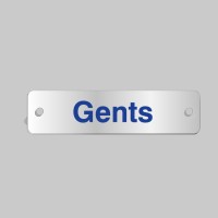 Gents - Aluminium Visual Impact Sign with Stand-off Locators