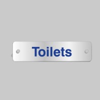 Toilets - Aluminium Visual Impact Sign with Stand-off Locators