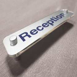 Reception - Aluminium Visual Impact Sign with Stand-off Locators