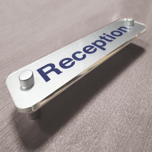 Reception - Aluminium Visual Impact Sign with Stand-off Locators